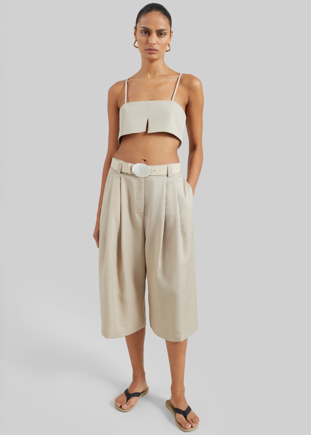 Vorey Pleated Bermuda Shorts - Beige β view 1 of 9