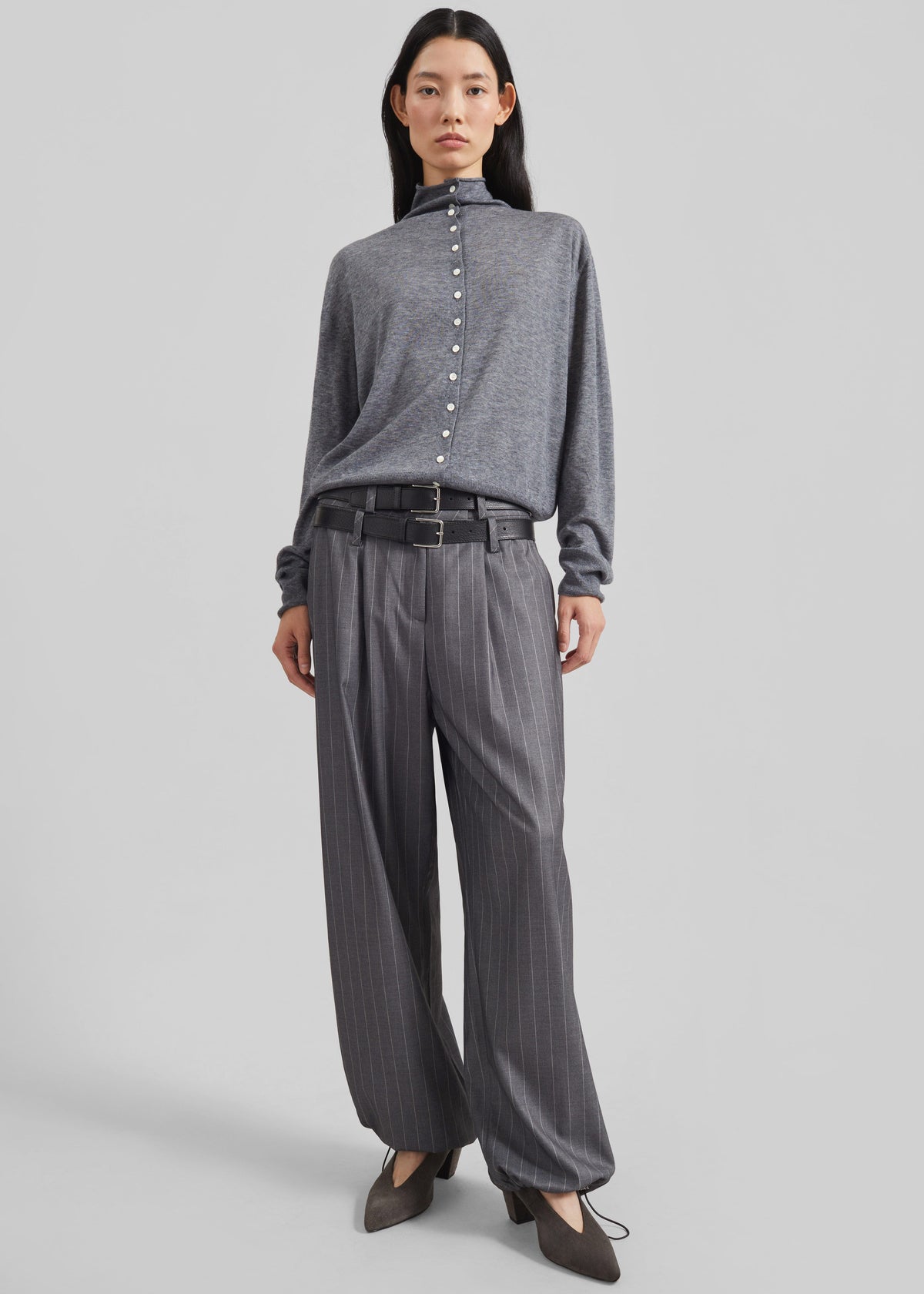 Vradal High Neck Cardigan - Grey β view 5 of 8