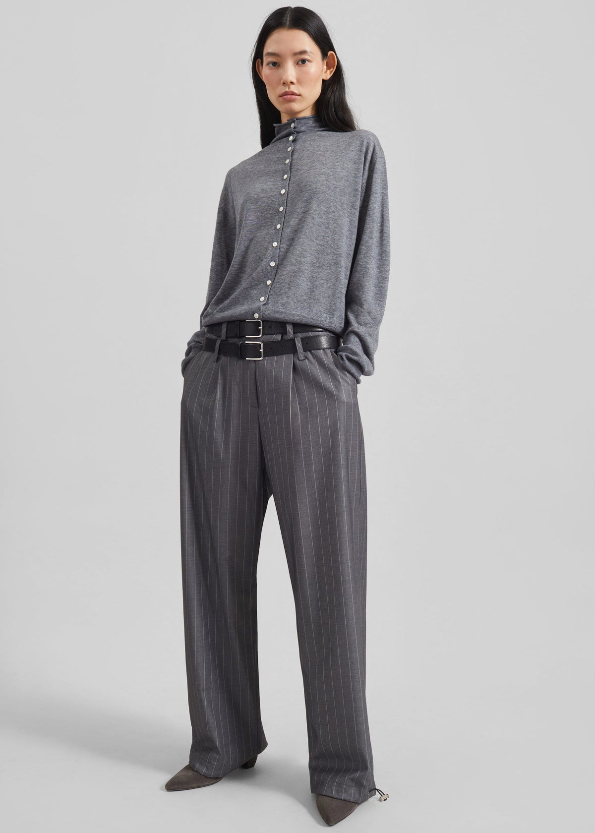 Vradal High Neck Cardigan - Grey β view 2 of 8