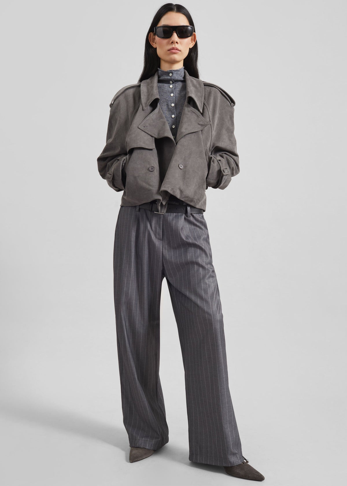 Vradal High Neck Cardigan - Grey β view 6 of 8