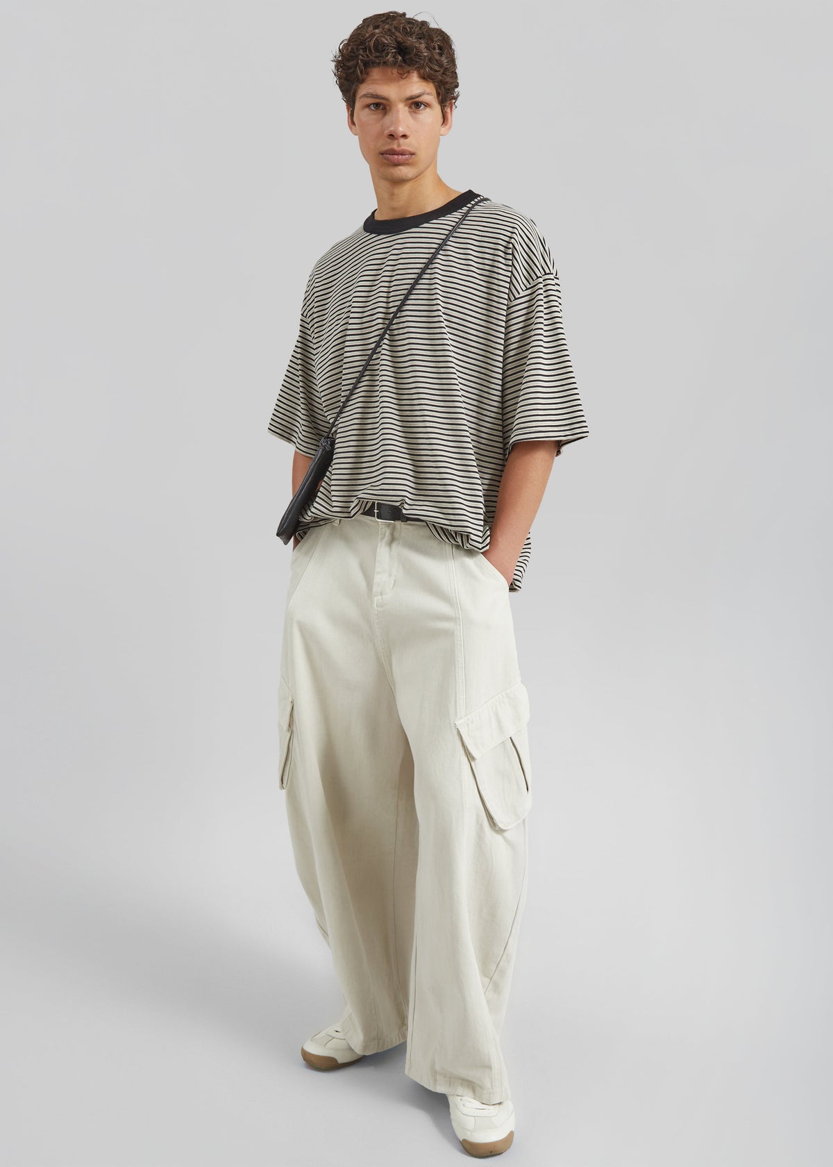 Wallace Oversized T-Shirt - Beige/Brown Stripe β view 2 of 7