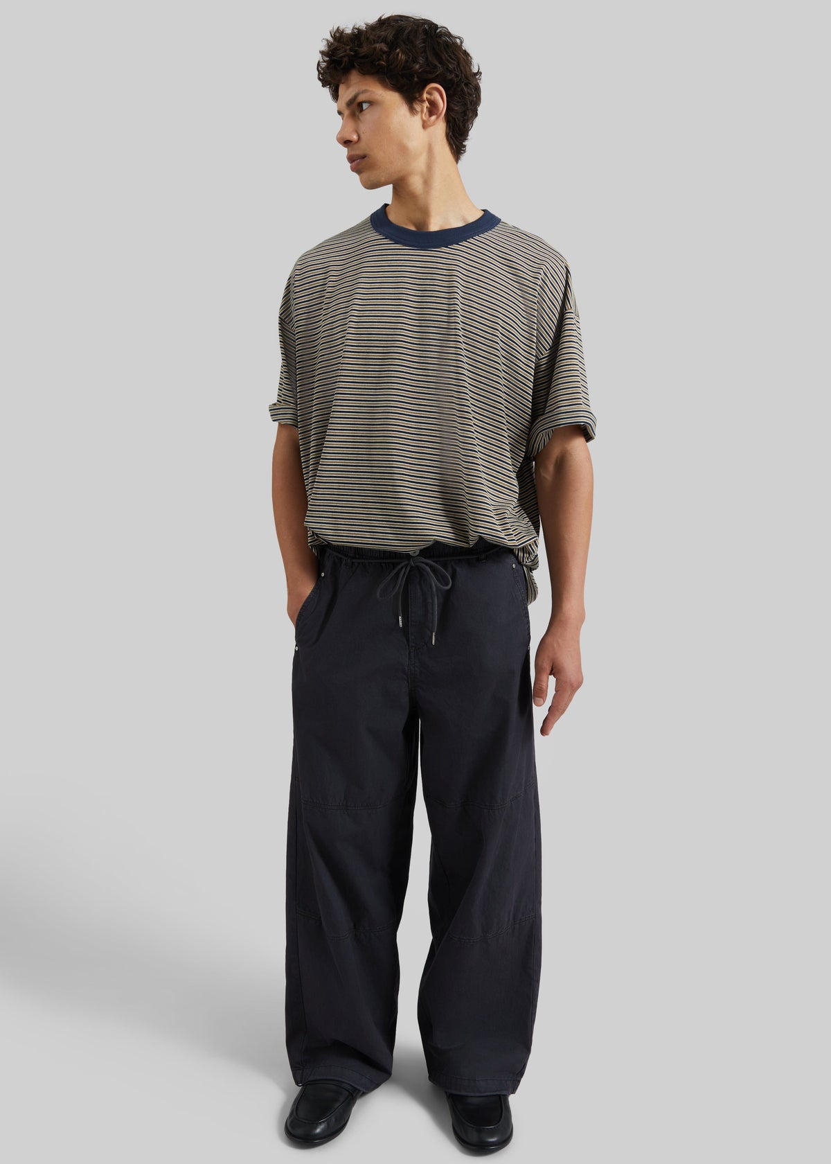 Wallace Oversized T-Shirt - Beige/Navy Stripe β view 6 of 8