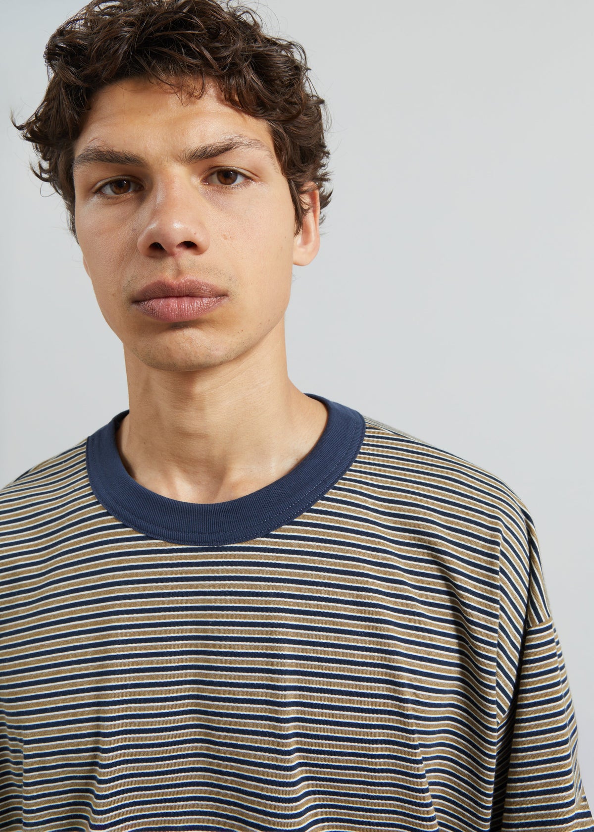 Wallace Oversized T-Shirt - Beige/Navy Stripe β view 2 of 8