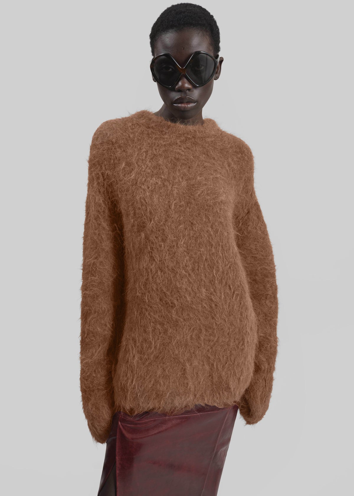 Willy Alpaca Knit Sweater - Dark Taupe β view 3 of 11