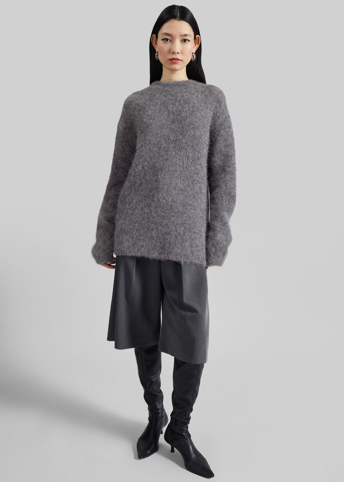 Willy Alpaca Knit Sweater - Grey β view 4 of 10