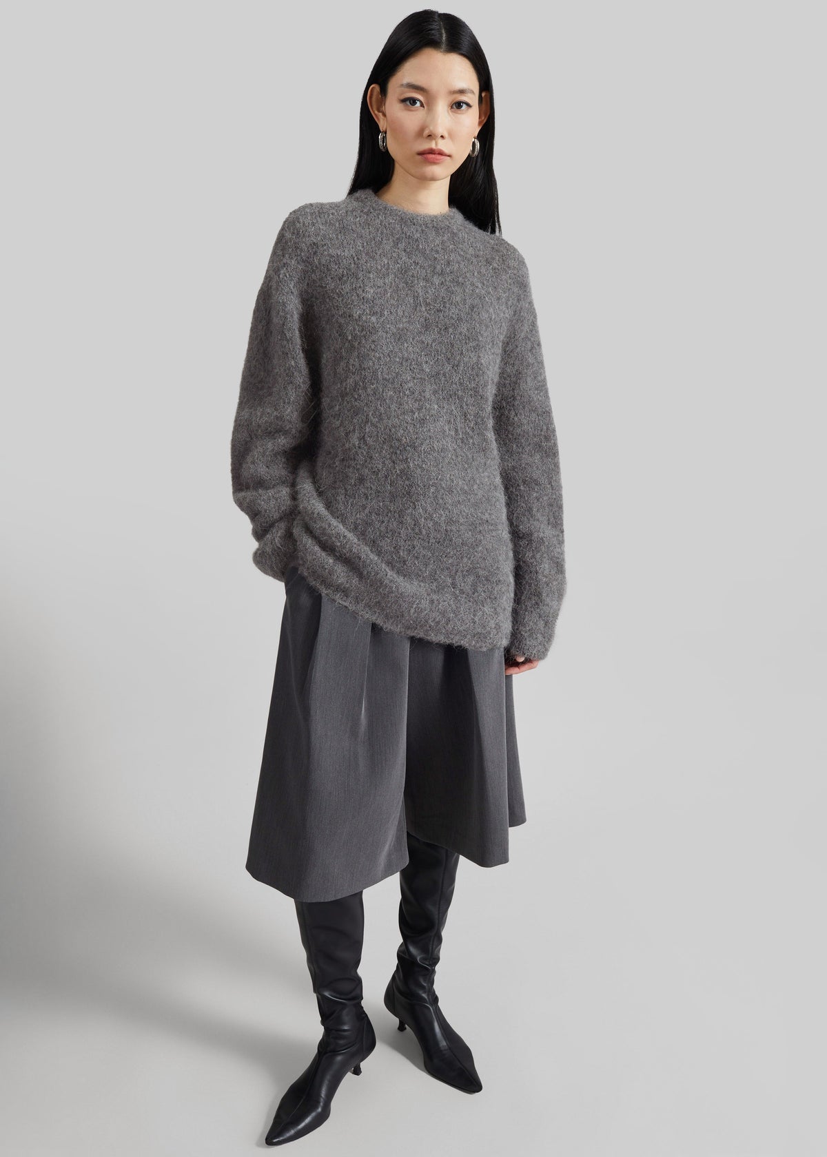 Willy Alpaca Knit Sweater - Grey β view 2 of 10