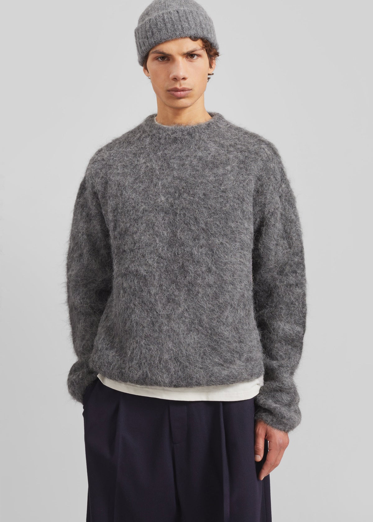 Willy Alpaca Knit Sweater - Grey β view 8 of 10