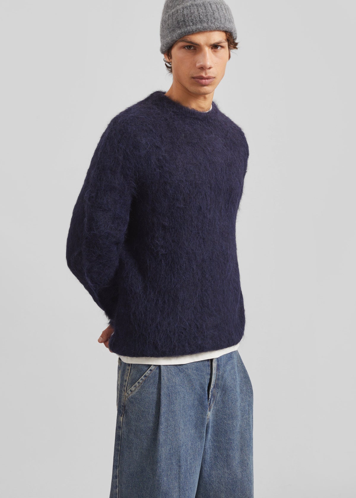 Willy Alpaca Knit Sweater - Navy β view 10 of 11