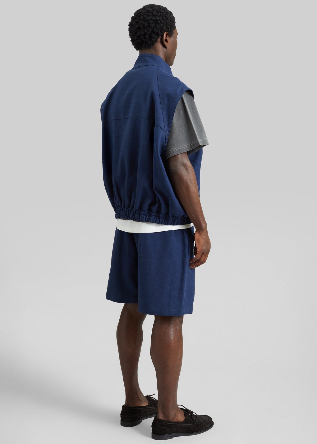 Zave Linen Sleeveless Jacket - Navy β view 6 of 7