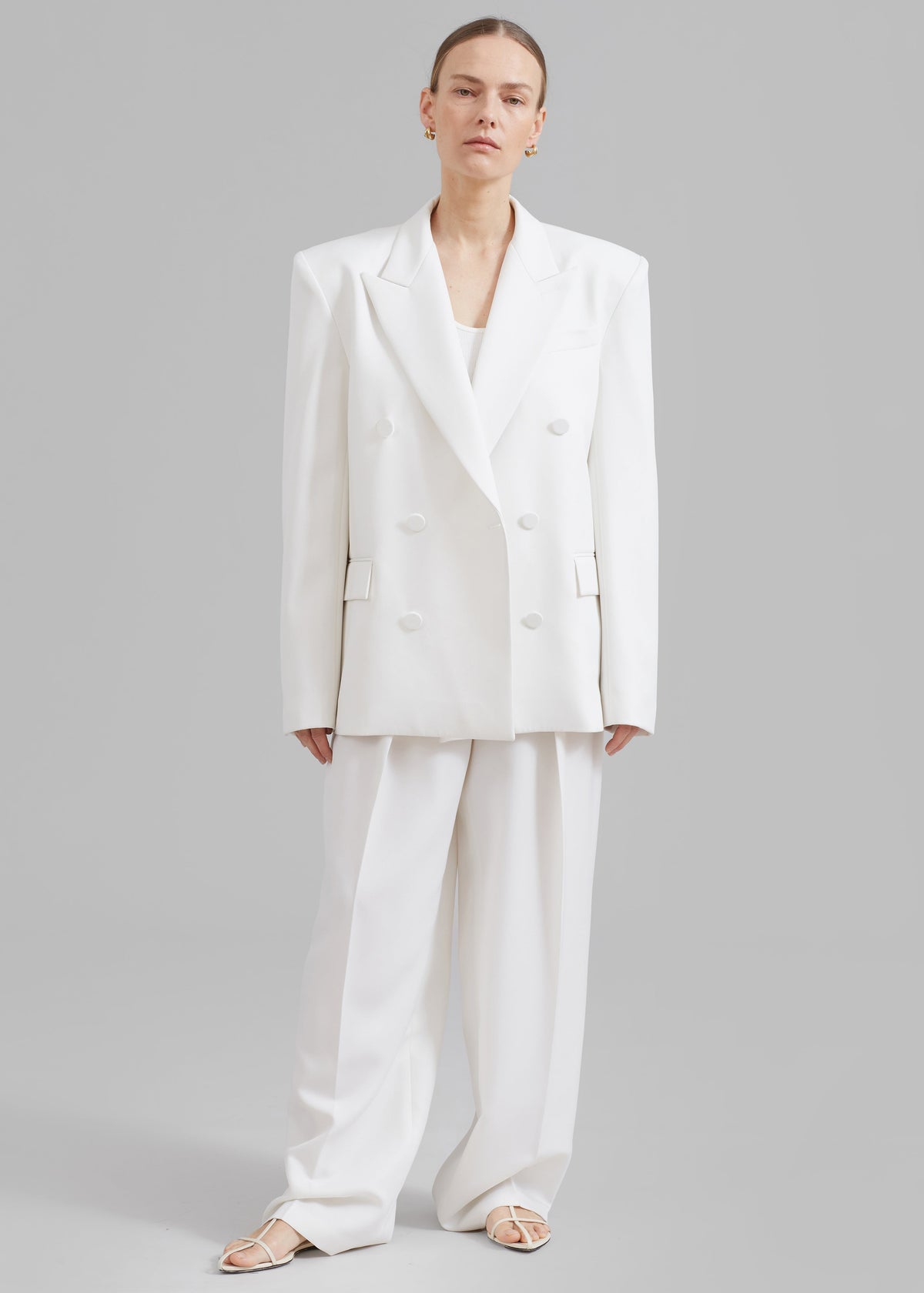 Zia Pintuck Trousers - White β view 3 of 7