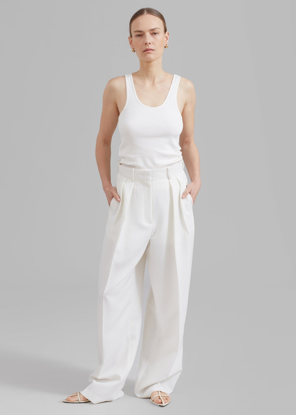 Zia Pintuck Trousers - White β view 4 of 7