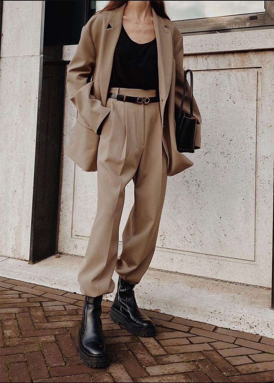 Bea Suit Pants - Latte Pants Nickishop β view 3 of 14