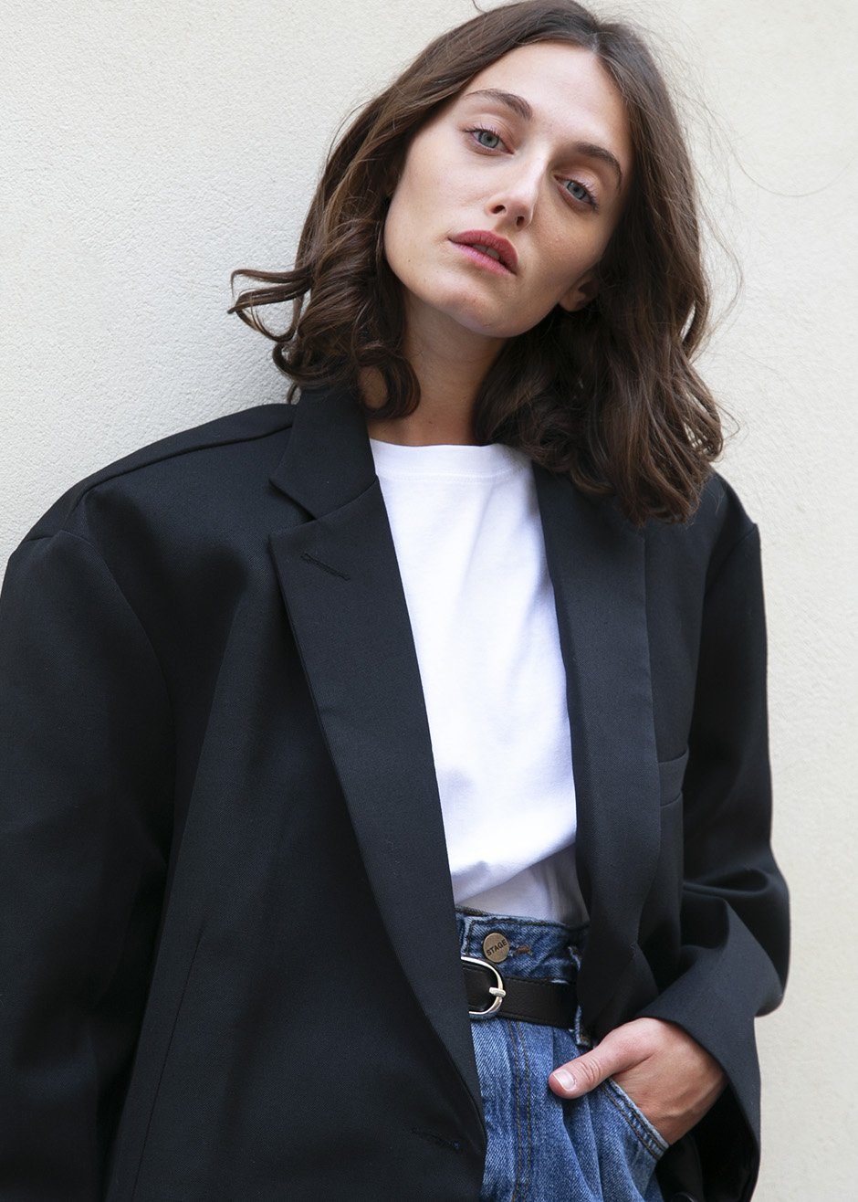 Black Oversized Boyfriend's Blazer Blazer Blossom β view 6 of 9