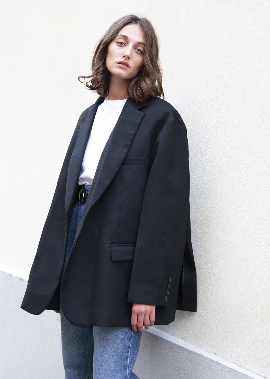 Black Oversized Boyfriend's Blazer Blazer Blossom β view 7 of 9