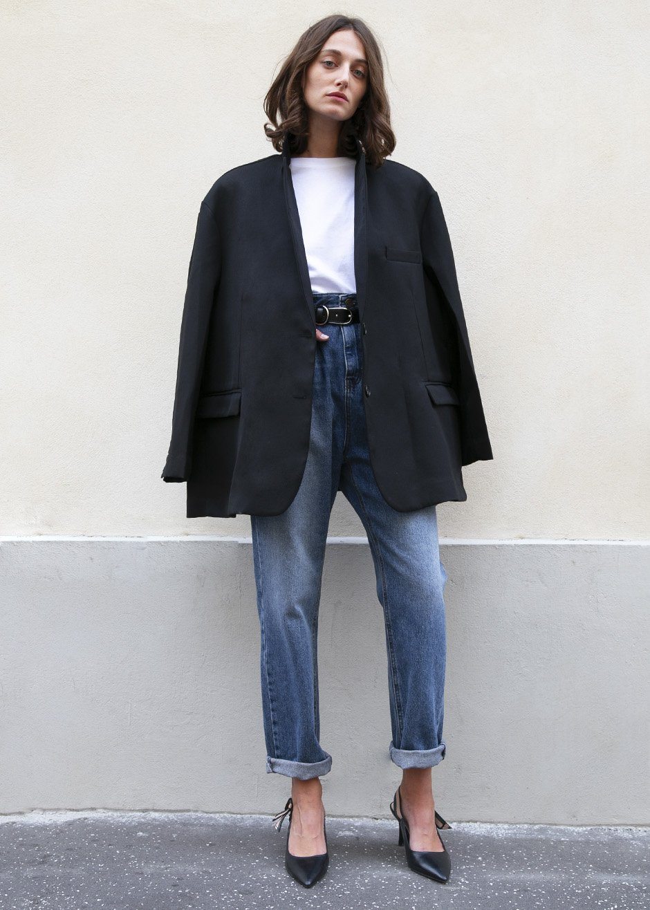 Black Oversized Boyfriend's Blazer Blazer Blossom β view 4 of 9