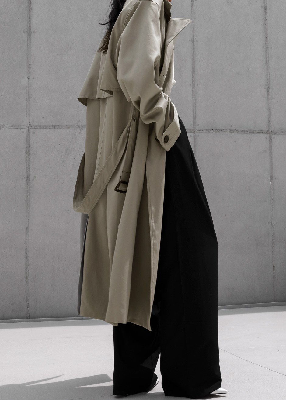 Eugene Trench Coat - Pale Khaki Coat Nickishop β view 5 of 13
