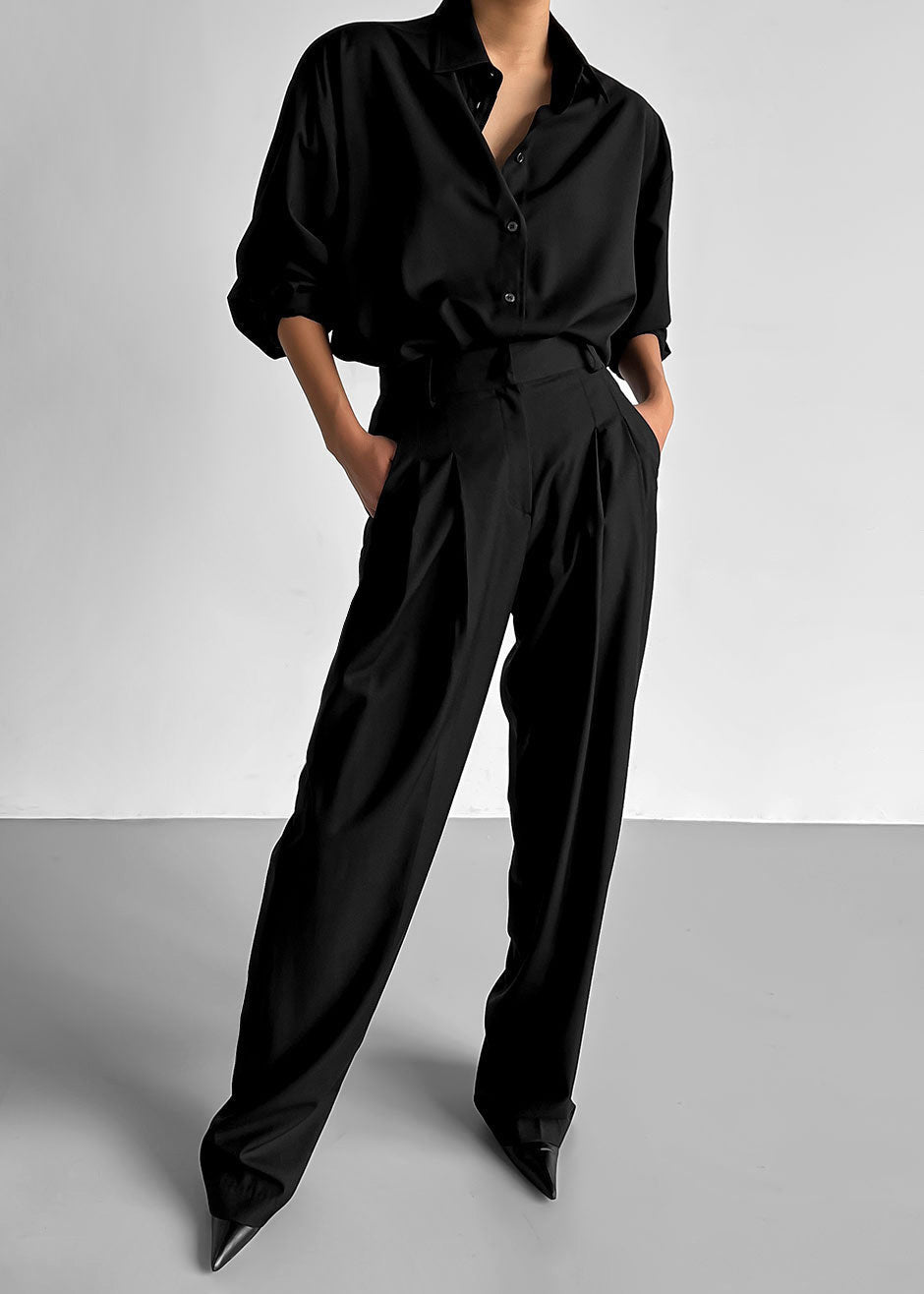 Gelso Pleated Trousers - Black β view 10 of 14