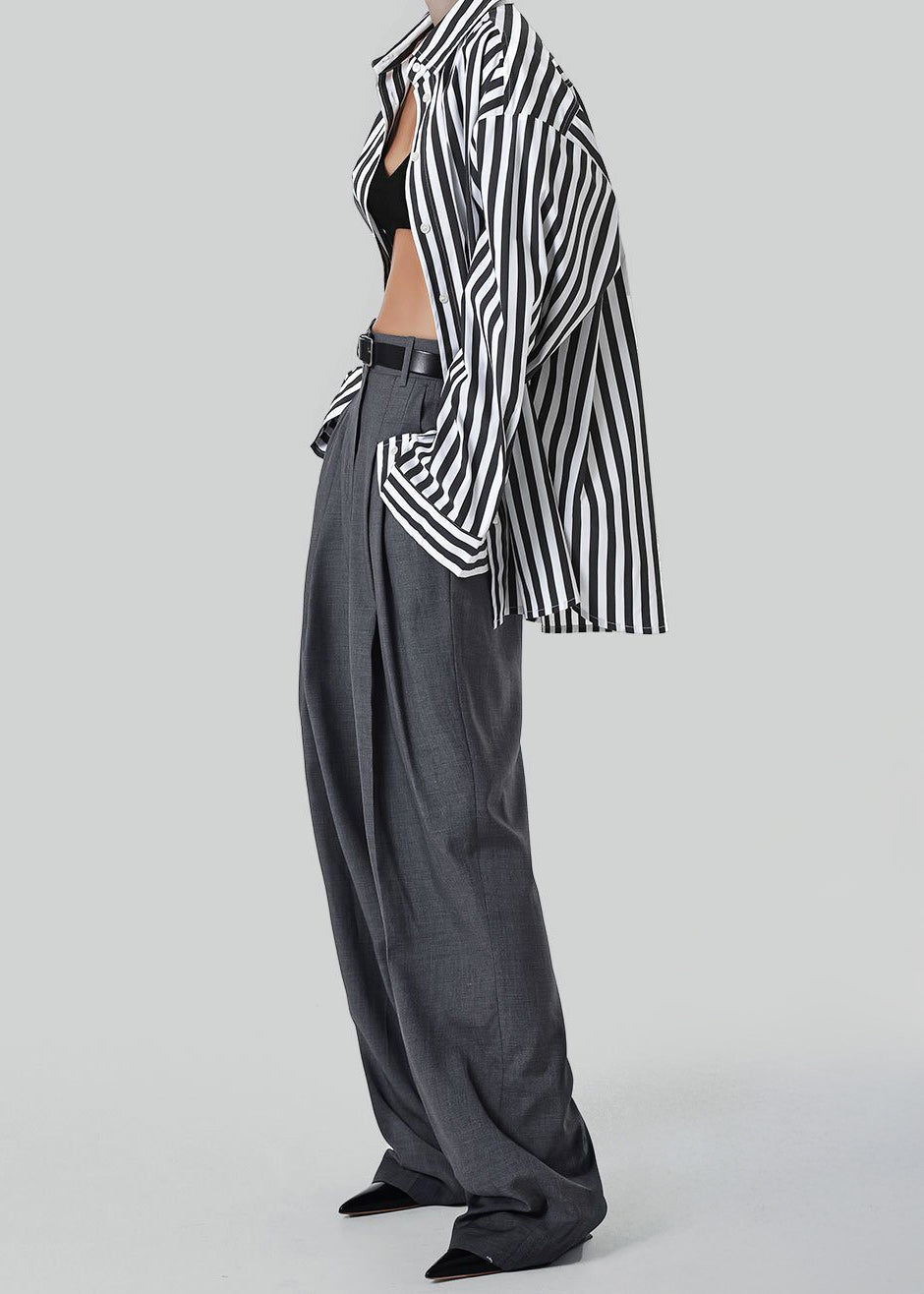 Gelso Pleated Trousers - Dark Grey Melange β view 11 of 13