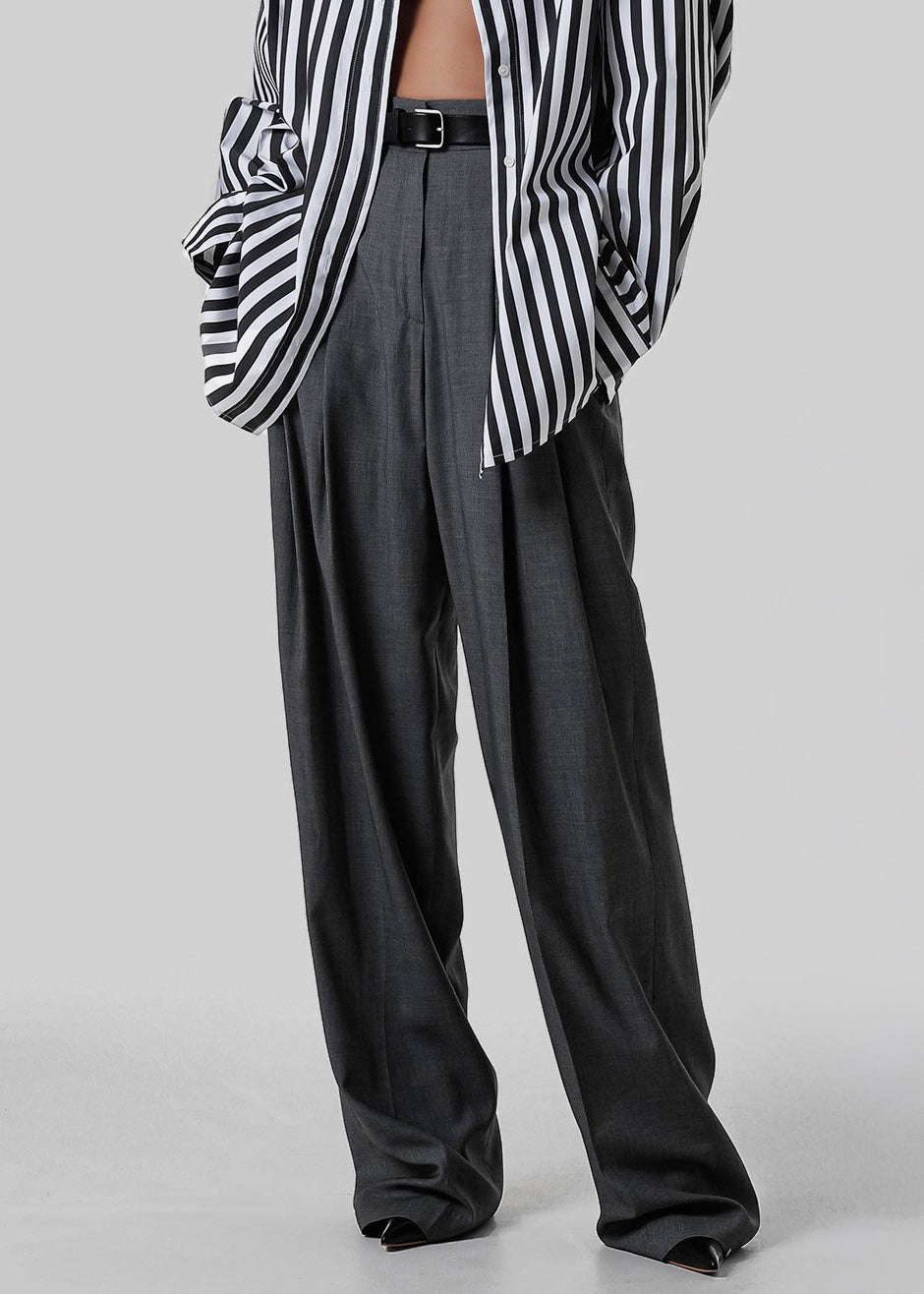 Gelso Pleated Trousers - Dark Grey Melange β view 10 of 13