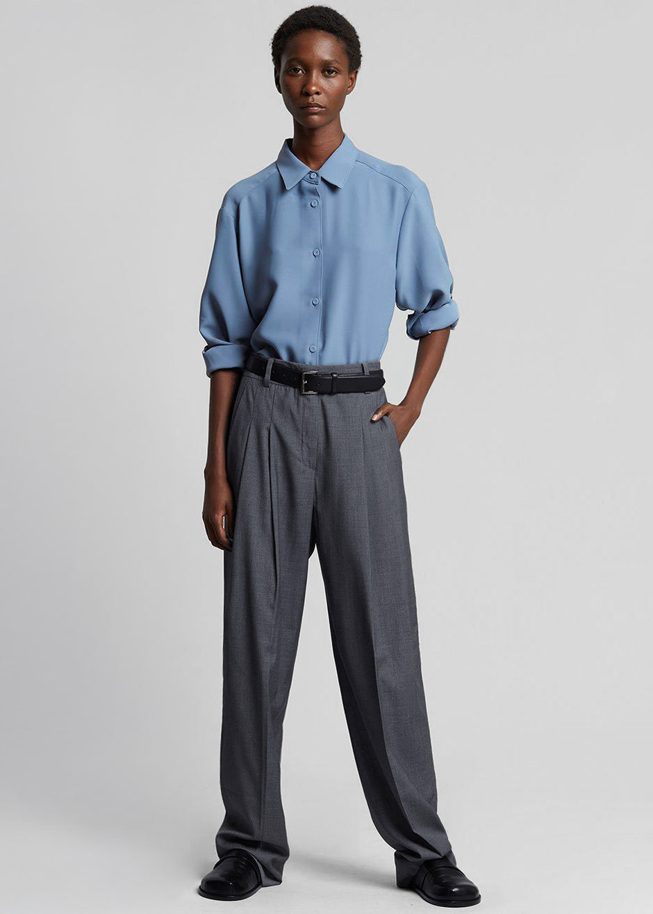 Gelso Pleated Trousers - Dark Grey Melange β view 7 of 13