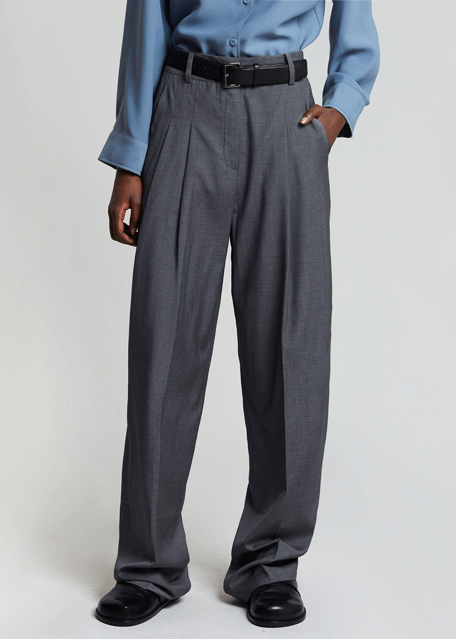 Gelso Pleated Trousers - Dark Grey Melange β view 8 of 13