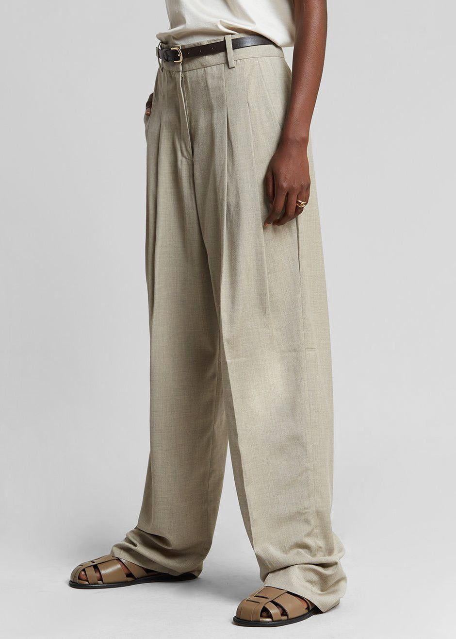 Gelso Pleated Trousers - Light Taupe Melange β view 12 of 15
