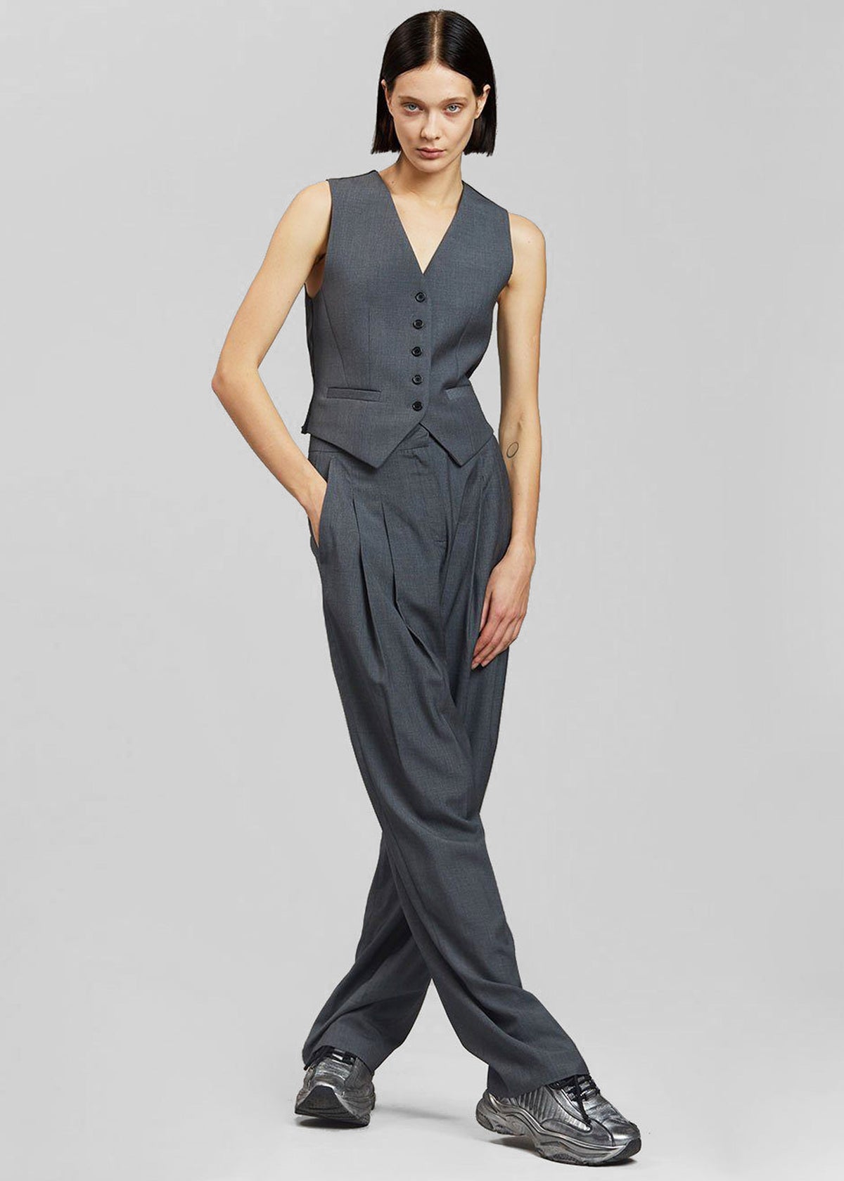 Gelso Waistcoat - Dark Grey Melange β view 4 of 10