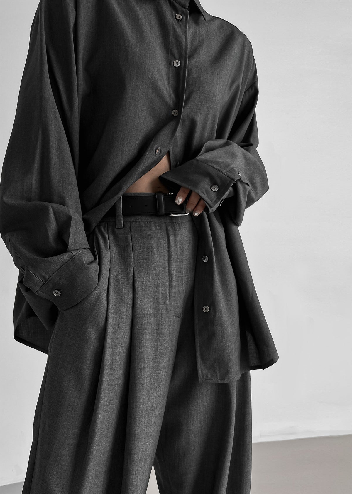 Gelso Shirt - Dark Grey Melange β view 9 of 11