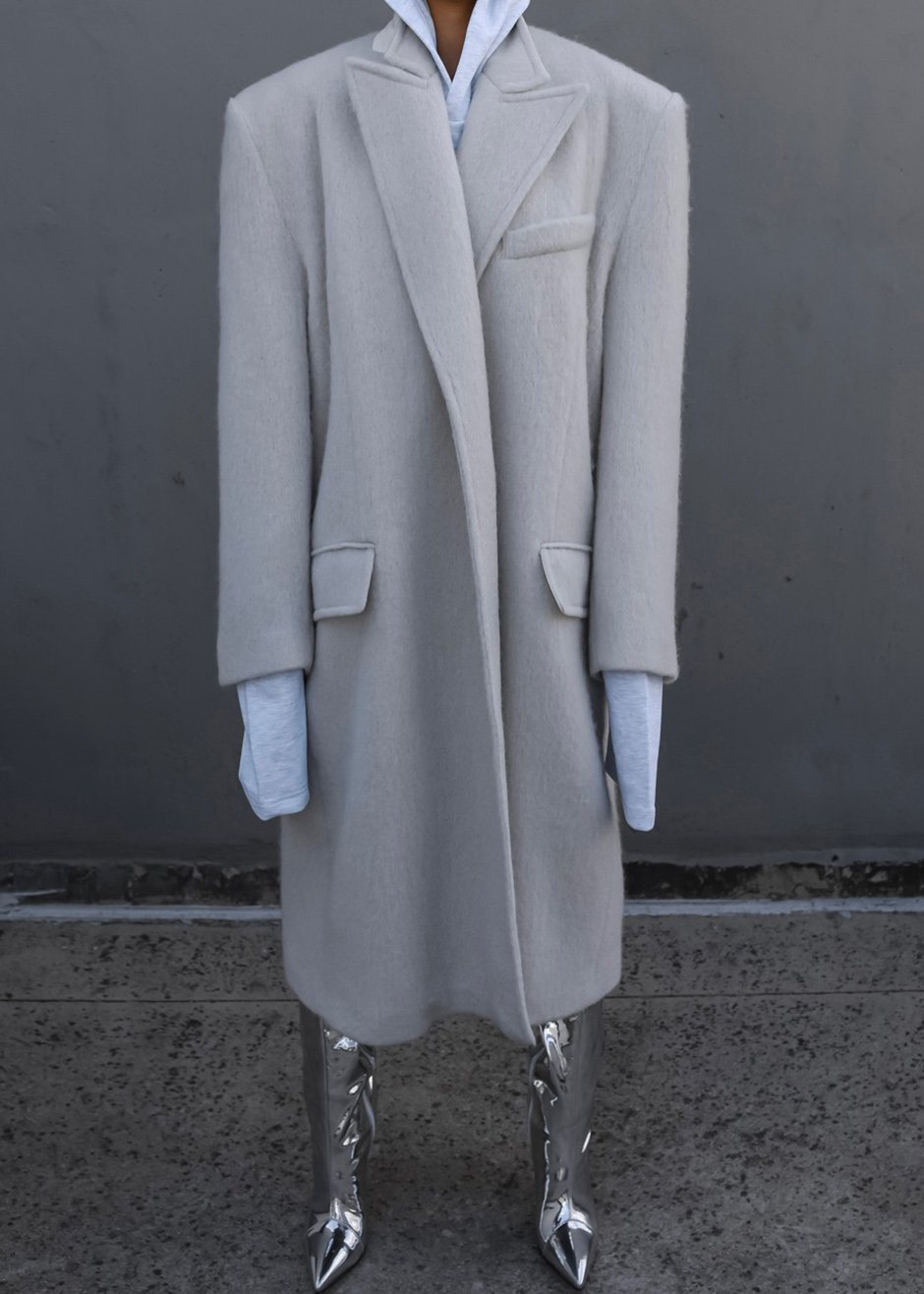 John Oversized Coat - Birch Coat Nickishop β view 2 of 13