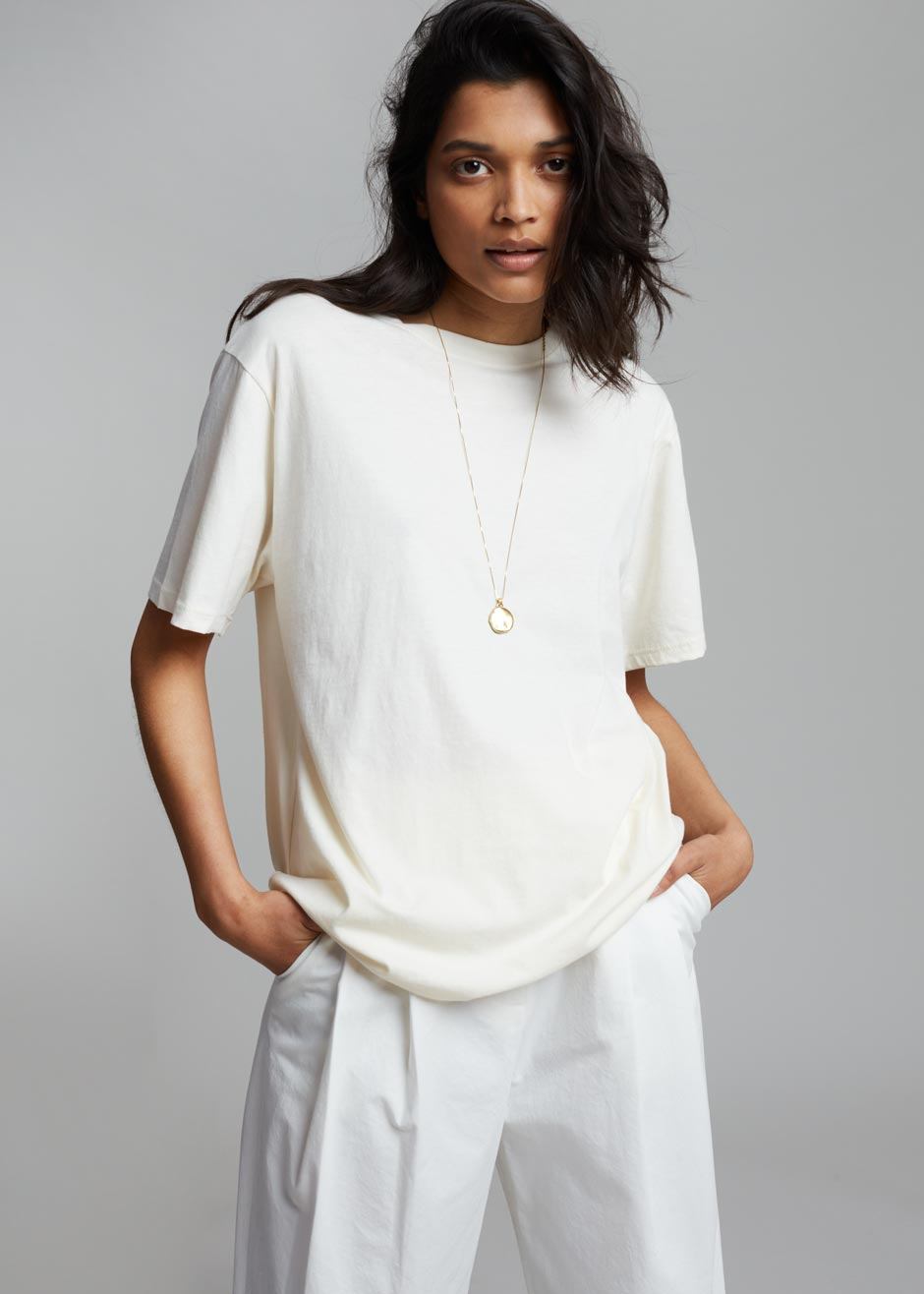 Lilou Simple Tee - Sea Salt top Nickishop β view 6 of 8