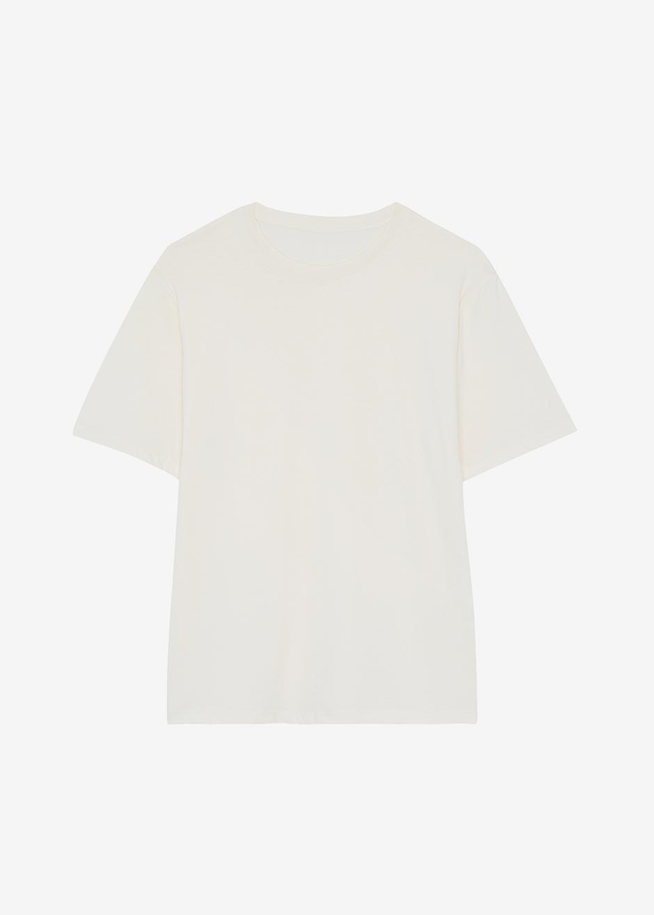 Lilou Simple Tee - Sea Salt top Nickishop β view 8 of 8