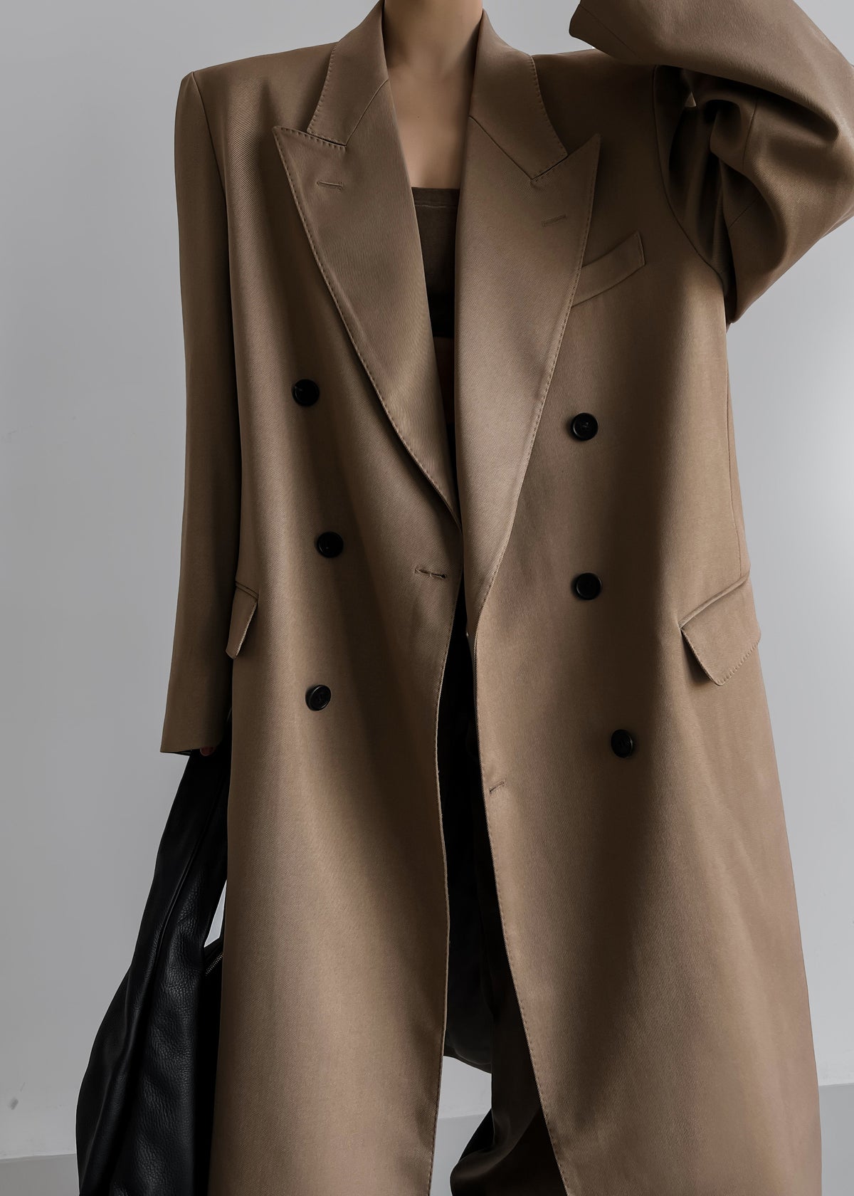 London Double Breasted Coat - Taupe β view 3 of 12