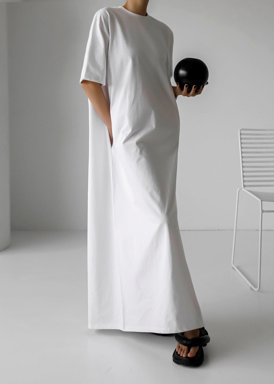 Lou Oversized Tee Dress - Optic White β view 2 of 8