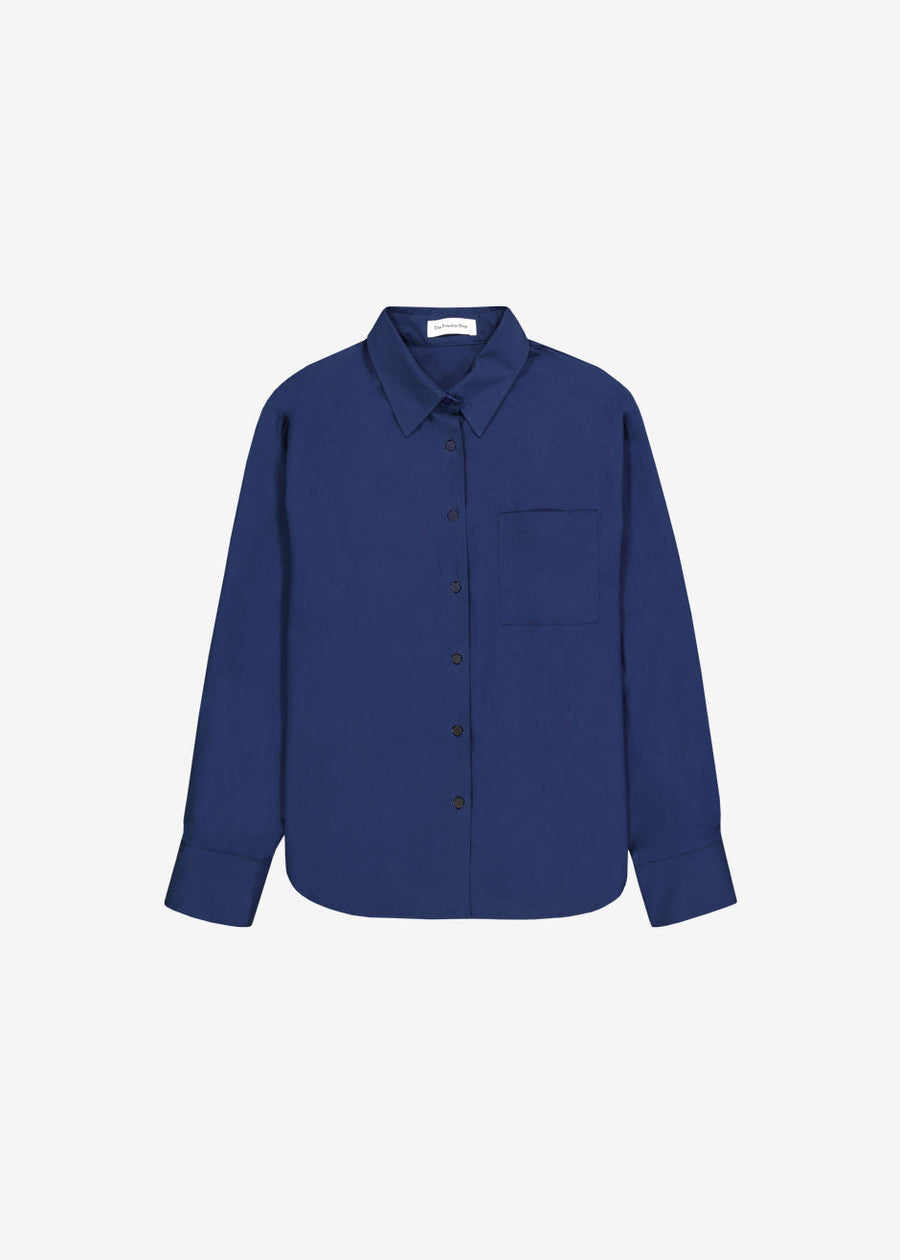 Lui Cotton Shirt - Navy Shirt Nickishop β view 11 of 11