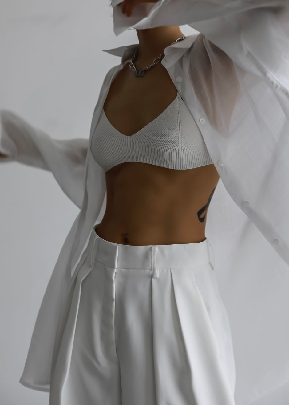 Marlow Oversized Linen Shirt - White Shirt Nickishop β view 6 of 10