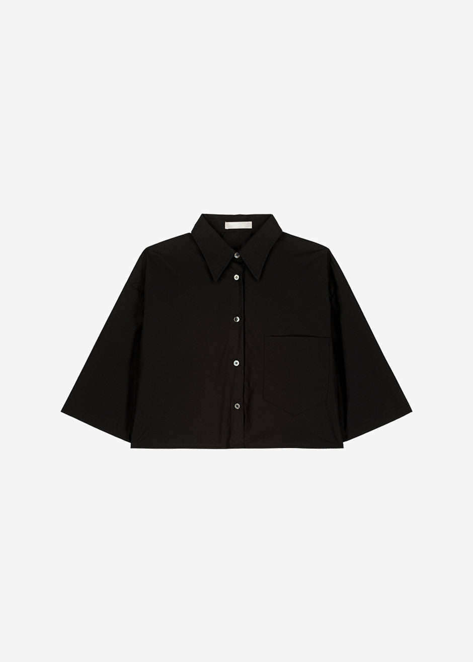 Odem Cropped Shirt - Black Shirt Nickishop β view 9 of 9