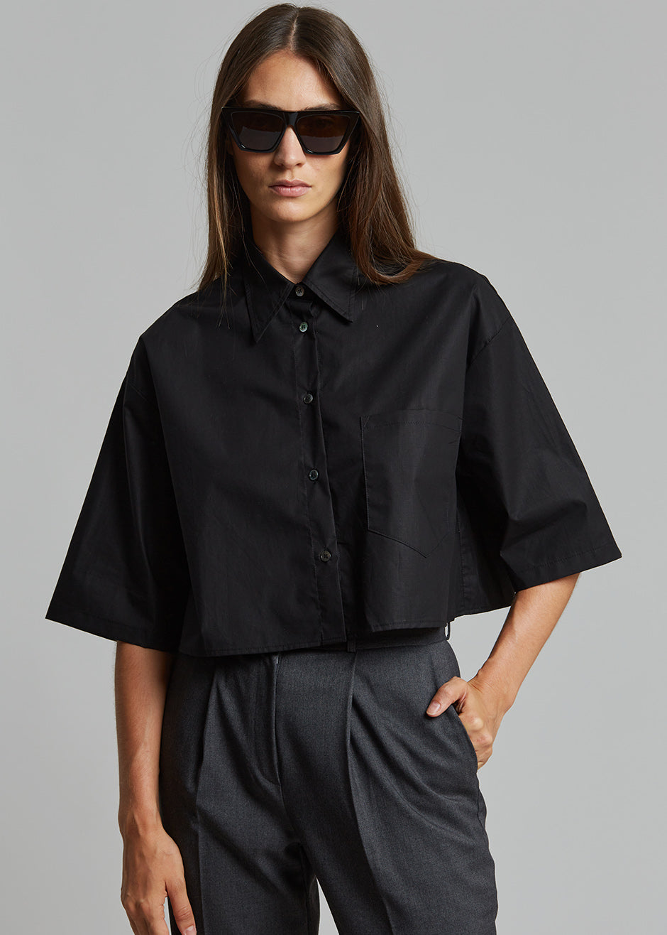 Odem Cropped Shirt - Black Shirt Nickishop β view 1 of 9