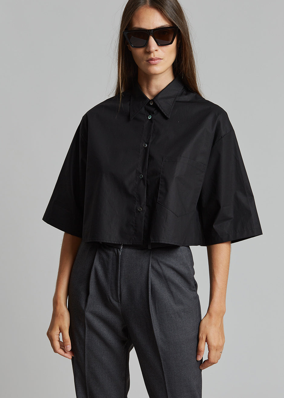 Odem Cropped Shirt - Black Shirt Nickishop β view 5 of 9