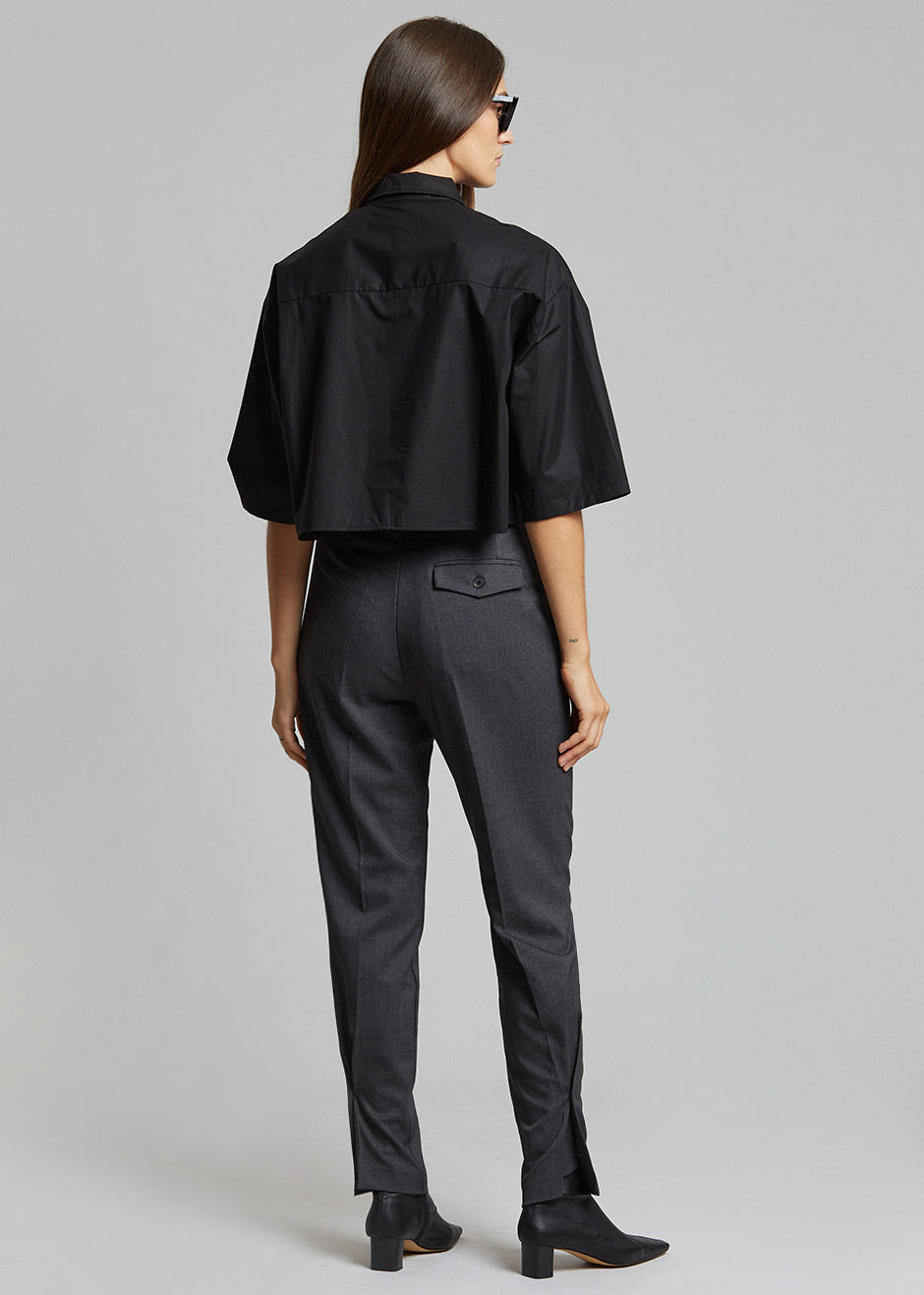 Odem Cropped Shirt - Black Shirt Nickishop β view 8 of 9