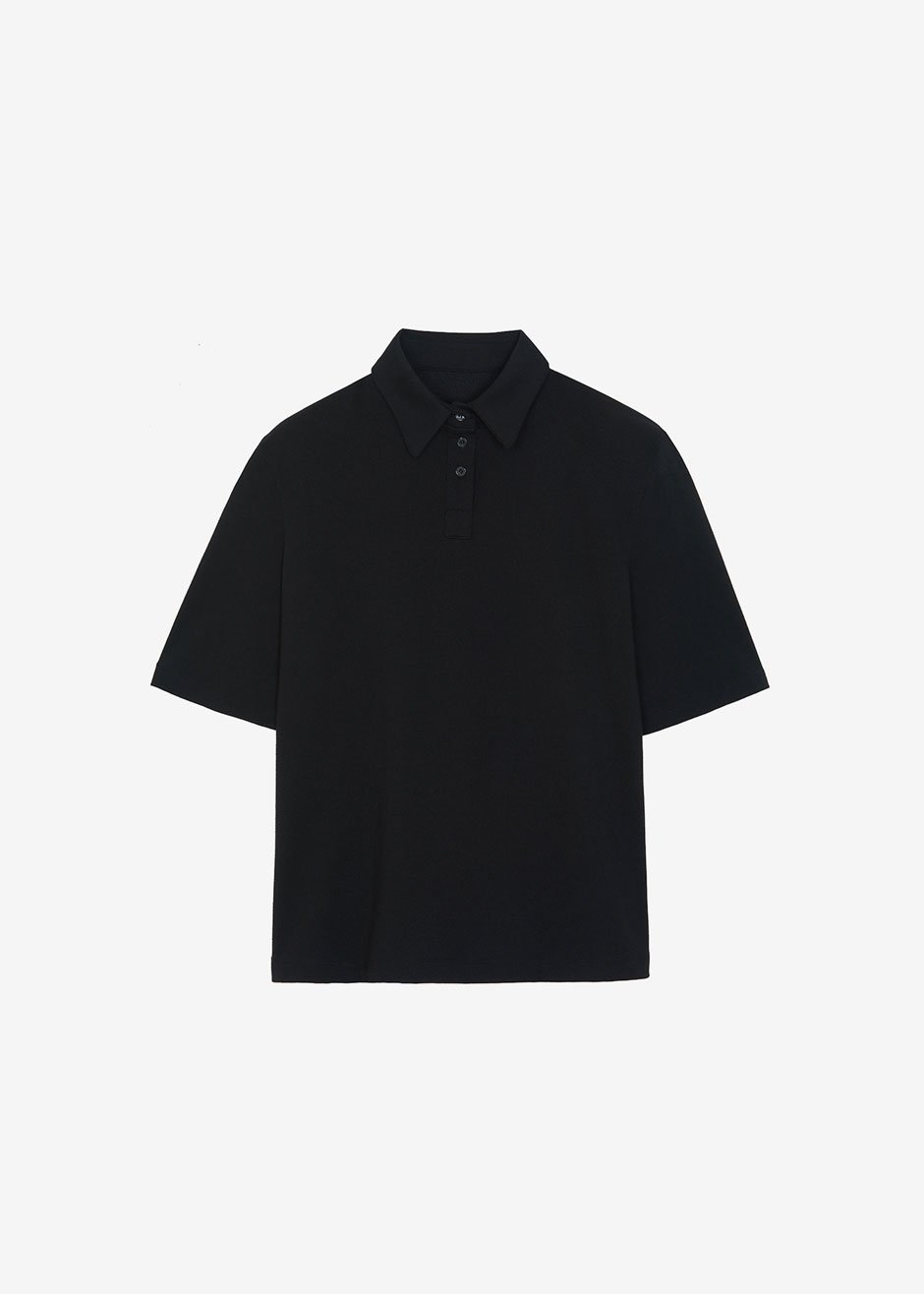Rane Padded Shoulder Polo - Black top Paper Moon β view 9 of 9