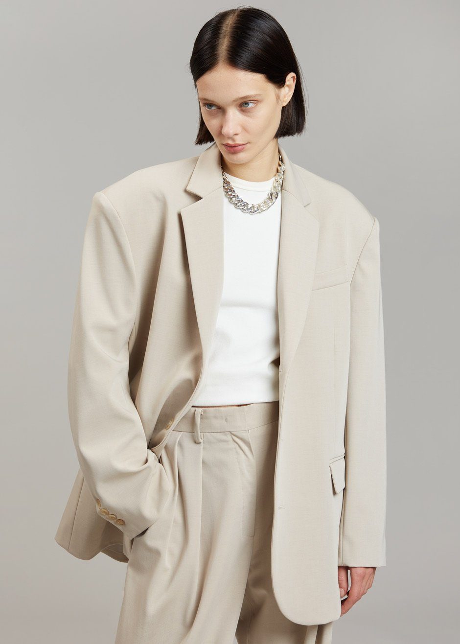 Stevie Oversized Blazer - Beige Blazer Nickishop β view 3 of 13
