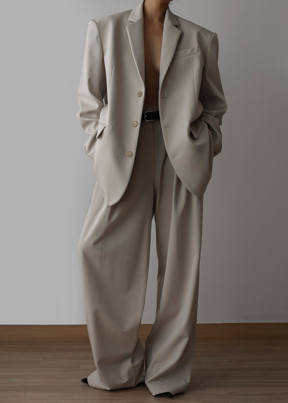 Tansy Oversized Blazer - Beige Blazer Nickishop β view 2 of 13