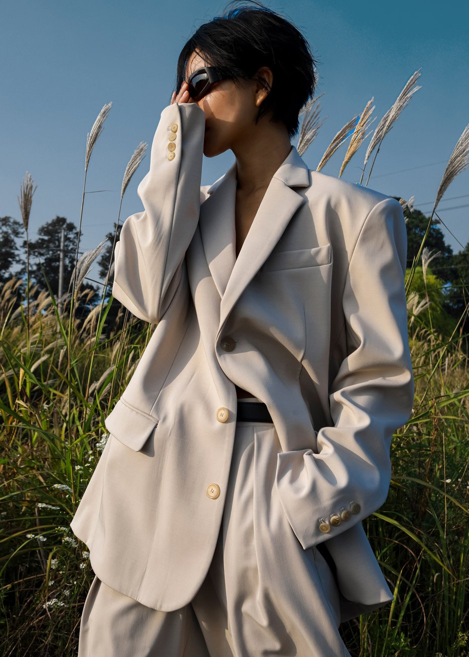 Tansy Oversized Blazer - Beige Blazer Nickishop β view 7 of 13