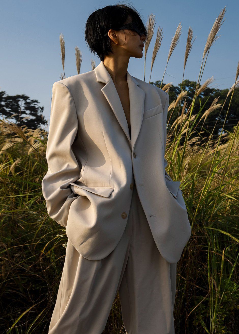 Tansy Oversized Blazer - Beige Blazer Nickishop β view 9 of 13