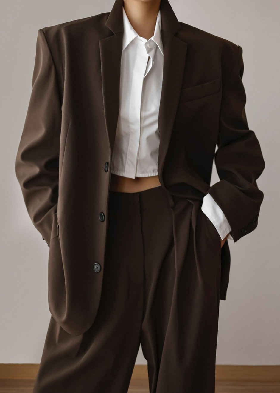 Tansy Oversized Blazer - Chocolate Blazer Nickishop β view 6 of 10
