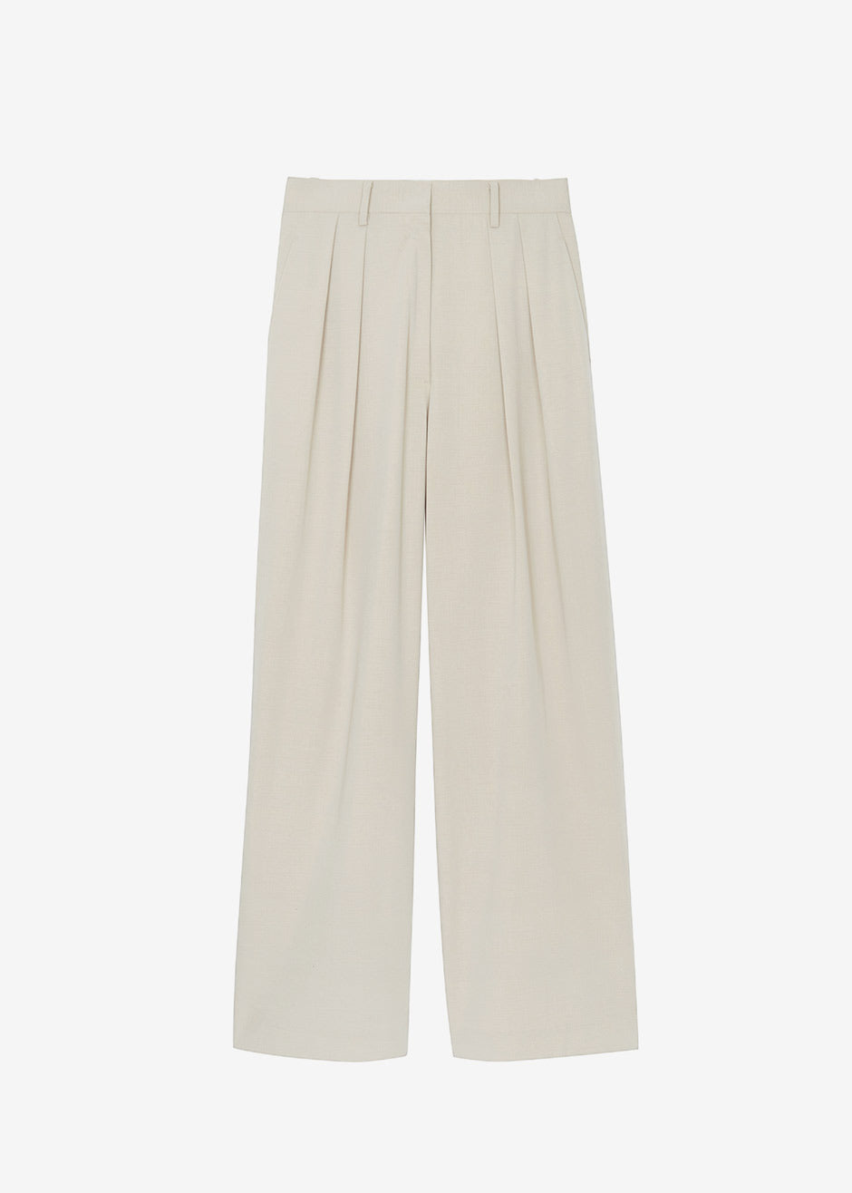 Tansy Pleated Trousers - Beige Pants Nickishop β view 11 of 11