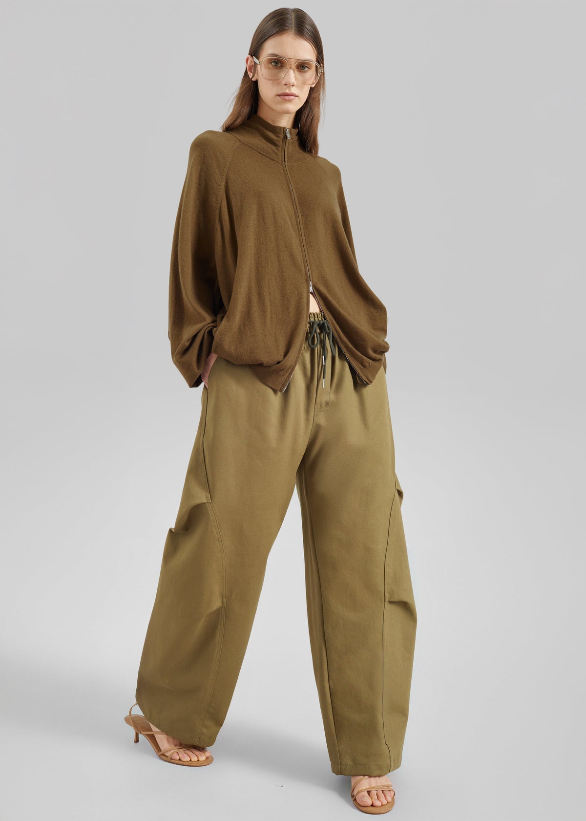 Baxe Knit Track Jacket - Dark Camel – view 4 of 12