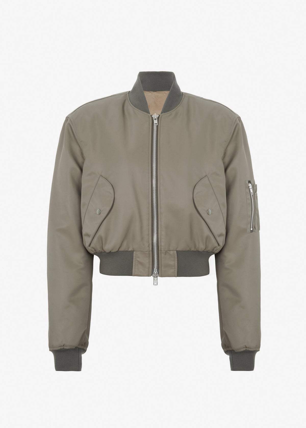 Mati Cropped Padded Bomber - Olive – view 10 of 10