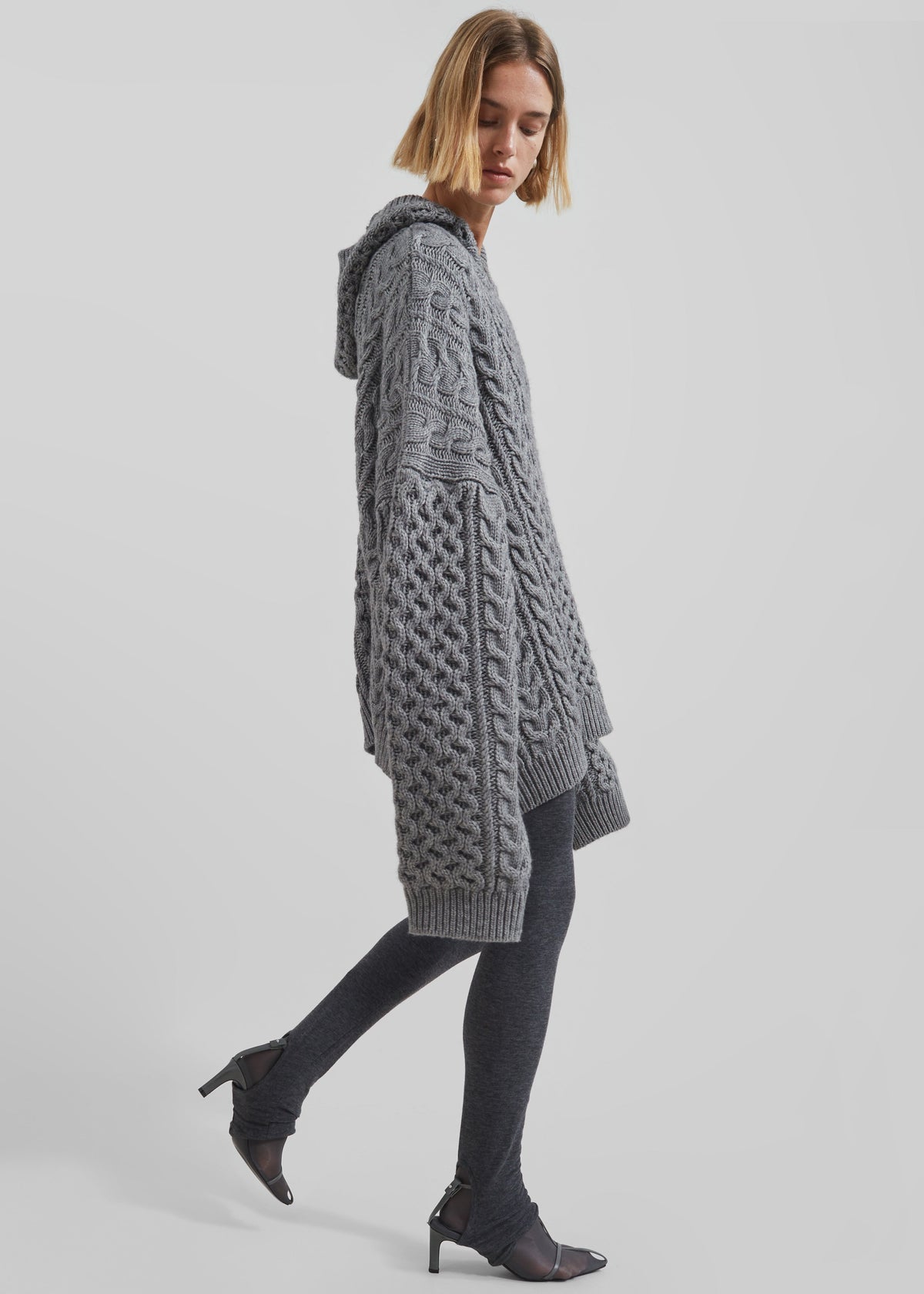 Adare Braided Knit Hoodie - Grey – view 2 of 11