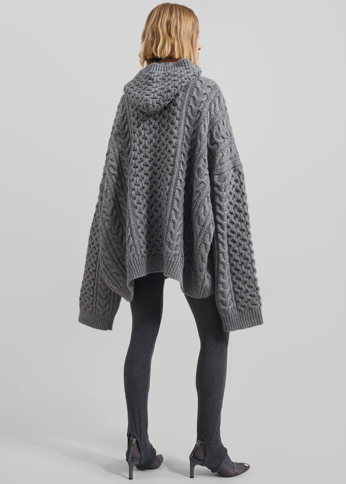 Adare Braided Knit Hoodie - Grey – view 10 of 11